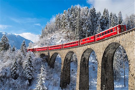 Bernina Express, Grigioni, Switzerland Stock Photo - Rights-Managed, Code: 862-08698881