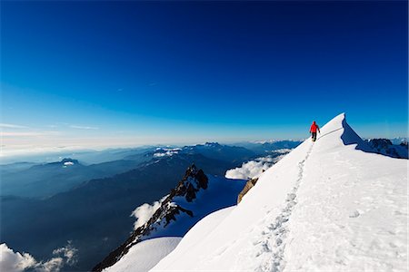 snowcapped mountain - Europe, France, Haute Savoie, Rhone Alps, Chamonix, Mont Blanc Tacul ridge Stock Photo - Rights-Managed, Code: 862-08704828