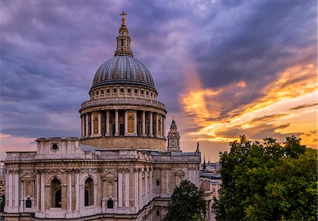 sunsets not scenic not people - Europe, United Kingdom, England, Middlesex, London, St Pauls Cathedral Stock Photo - Rights-Managed, Code: 862-08718613