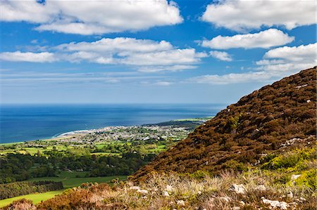 european union - The town of Greystones, Co. Wicklow, viewed from the Little Sugar Loaf, Kilruddery, Deerpark, Co. Wicklow, Ireland. Stock Photo - Rights-Managed, Code: 862-08718985