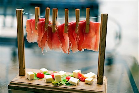 peg - Europe, Balkans, Montenegro, Kotor, ham on a string and salad, Unesco site Stock Photo - Rights-Managed, Code: 862-08719268