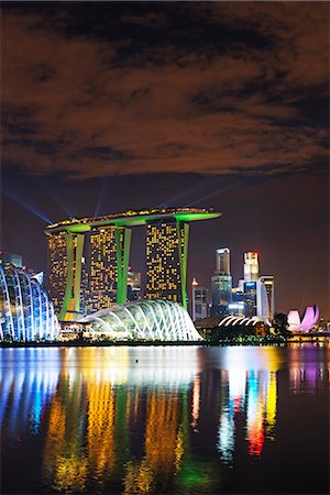simsearch:700-05609425,k - South East Asia, Singapore, Gardens by the Bay, Cloud Forest, Flower Dome, Marina Bay Sands Hotel and Casino, Arts and Science Museum Stock Photo - Rights-Managed, Code: 862-08719502