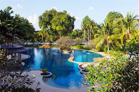 South East Asia, Thailand, Kanchanaburi, Dheva Mantra Resort swimming pool Stock Photo - Rights-Managed, Code: 862-08719668