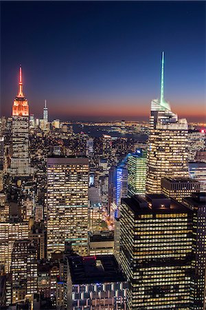 simsearch:862-08091471,k - Midtown Manhattan skyline at night, New York, USA Stock Photo - Rights-Managed, Code: 862-08720008