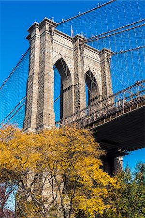 simsearch:862-08091471,k - Low angle view of Brooklyn Bridge, Brooklyn, New York, USA Stock Photo - Rights-Managed, Code: 862-08720018