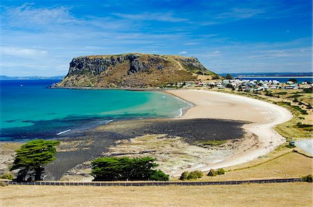 stanley - Australia,Tasmania,Stanley. The Nut at Circular Head on Perkins Bay. Stock Photo - Rights-Managed, Code: 862-03289057