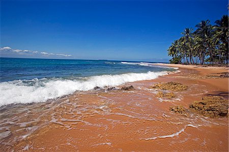 salvador - Brazil,Bahia,Barra Grande. The empty beaches,pristine sand and warm seas make Brazil's Bahia coast a fanstatic destination for the more adventurous traveller. Stock Photo - Rights-Managed, Code: 862-03289798