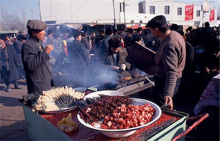 Kebab stall,Kashgar market. Stock Photo - Rights-Managed, Code: 862-03289840