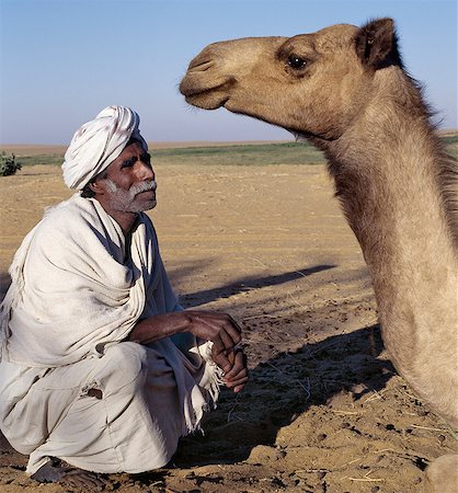 sudan - A Nubian man and his camel at an oasis in the Nubian Desert north of Old Dongola. Stock Photo - Rights-Managed, Code: 862-03354632