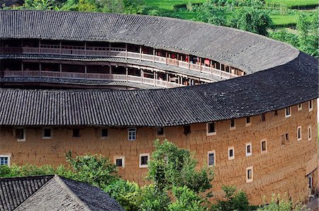 China,Fujian Province,Hakka Tulou round earth buildings,Unesco World Heritage site Stock Photo - Rights-Managed, Code: 862-03351762
