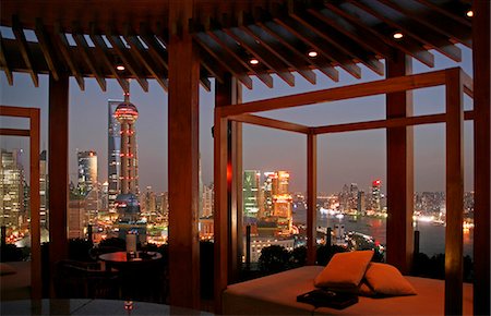 China,Shanghai. View from the Vue Bar in the Hyatt on the Bund Hotel in Shanghai. Stock Photo - Rights-Managed, Code: 862-03351916