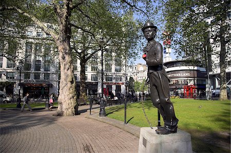 Statue of Charlie Chaplin in Leicester Square,in the heart of London's West End. Stock Photo - Rights-Managed, Code: 862-03353151