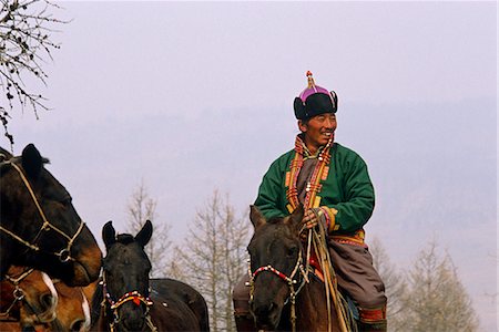 Mongolia,Khentii Province. Horse Herder on the move. Stock Photo - Rights-Managed, Code: 862-03364535
