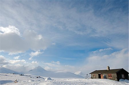 Norway,Tromso,Lyngen Alps. A remote mountain hut in the Lyngen Alps provide much needed shelter from the extreme winter cold Stock Photo - Rights-Managed, Code: 862-03365638