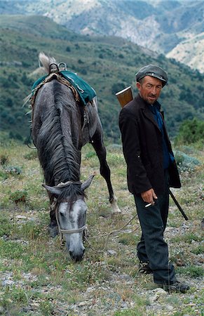 shepherd (male) - Kazakh herders with his horse Stock Photo - Rights-Managed, Code: 862-03365951
