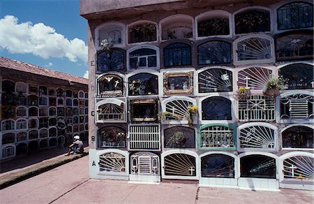 snobbery - Snobbery and elitism even in death. For these families,a hole in the ground is a vulgar affair. Concrete mausoleums where one can rent a space have taken off since the nineteen eighties. Stock Photo - Rights-Managed, Code: 862-03360733