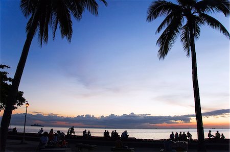 picture of luzon landscape - Manille Philippines, Luzon. Palmiers sur la baie de Manille au coucher du soleil. Photographie de stock - Rights-Managed, Code: 862-03360749