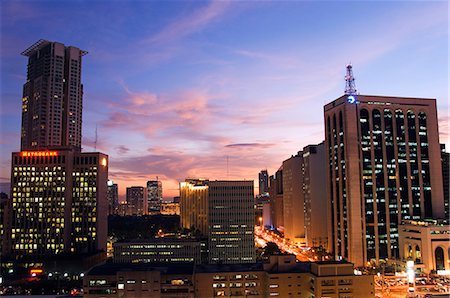 Philippines,Luzon,Manila. Makati business district city skyline at sunset. Stock Photo - Rights-Managed, Code: 862-03360750