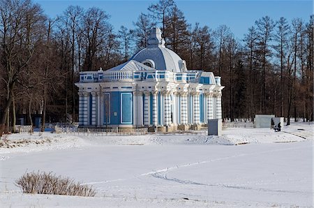 russian - Russia,St Petersburg,Tsarskoye Selo (Pushkin). Catherine Palace - The Grotto. Designed by Rastrelli,the Grotto is situated at the north end of the great pond in the park of the Catherine Palace. Stock Photo - Rights-Managed, Code: 862-03361046