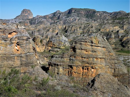 Sandstone rock formations in the Isalo National Park,Madagascar Stock Photo - Rights-Managed, Code: 862-03363982