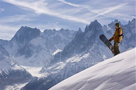 snowboard - A snowboarder at La Flegere,Chamonix Stock Photo - Rights-Managed, Code: 862-03437087