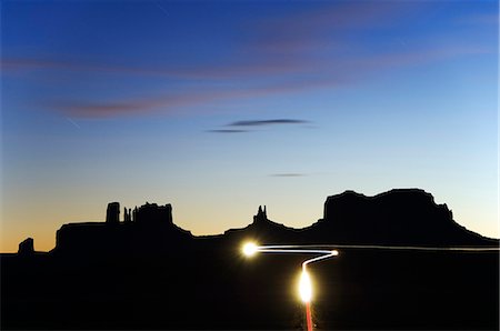 USA Arizona Monument Valley Navajo Tribal Park car light trails Stock Photo - Rights-Managed, Code: 862-03437621