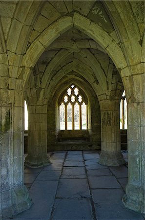Wales,Denbighshire,Llangollen. The striking remains of Valle Crucis Abbey,a Cistercian monastery founded in 1201 AD and abandoned at the Dissolution of the Monasteries in 1535AD. Stock Photo - Rights-Managed, Code: 862-03437747