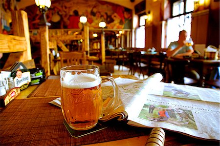 Czech Republic, Prague; Inside a typical traditional Czech pub with its painted walls. Stock Photo - Rights-Managed, Code: 862-03710852