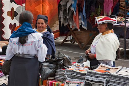 ecuador otavalo market - Ecuador, Market stalls selling local crafts at Otavalo. Stock Photo - Rights-Managed, Code: 862-03710874