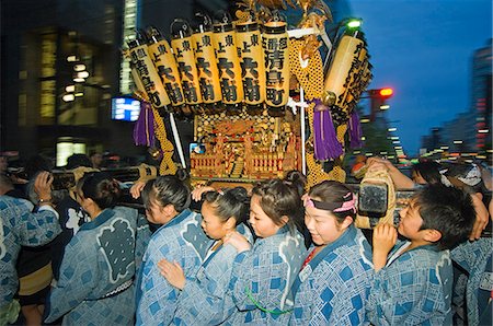 Asakusa Mikoshi portable shrine parade Annual Festival of Shitaya jinja Shrine Stock Photo - Rights-Managed, Code: 862-03712509