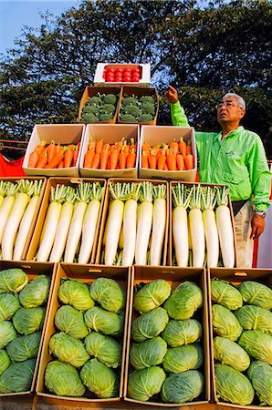 Japan,Honshu Island,Tokyo. Agricultural Festival - vendor of vegetable stand. Foto de stock - Con derechos protegidos, Código: 862-03712530