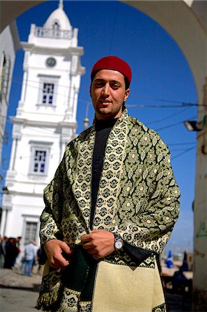 Libya, Tripolitania, Tripoli; A man in Libyan costume, during the Mawlid festivities celebrating Prophet Mohammeds birth Stock Photo - Rights-Managed, Code: 862-03712766