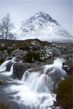 simsearch:862-03713411,k - Coupall Falls and Buachaille Etive Mor in winter, Glencoe, Scotland, UK Stock Photo - Rights-Managed, Code: 862-03713375