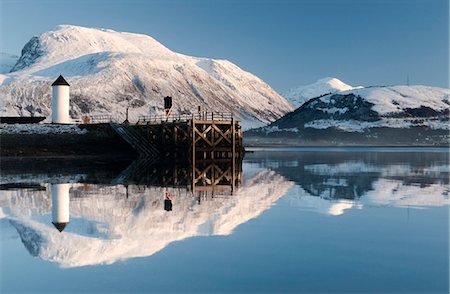 simsearch:862-03713411,k - Corpach Lighthouse on Loch Eil with Ben Nevis and Fort William in the background, Highland Region, Scotland, UK Stock Photo - Rights-Managed, Code: 862-03713407
