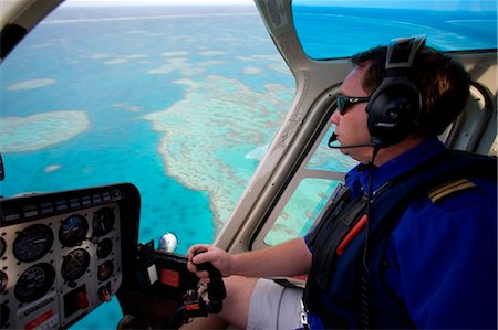 Australia, Great Barrier Reef. Helicopter flight over Hardy Reef near the Whitsunday Islands. Stock Photo - Rights-Managed, Code: 862-03736164