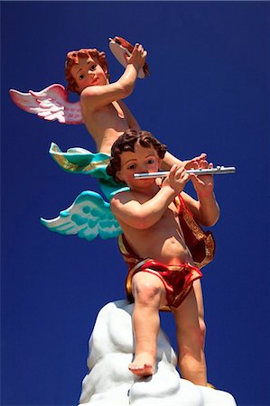 Malta, Gozo, Xaghra. Decorative statues mark the carnival held in Xaghra. Stock Photo - Rights-Managed, Code: 862-03736961