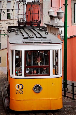 simsearch:862-06541761,k - Portugal, Lisboa, Lisbon. Funicular tram in Lisbon. Stock Photo - Rights-Managed, Code: 862-03737065