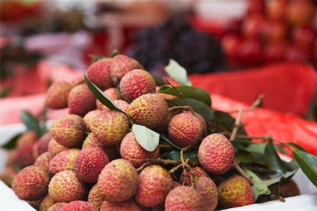 Lychees on fruit stall, Shenzhen, Guangdong Province, China Stock Photo - Rights-Managed, Code: 862-03731072