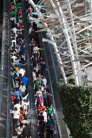 escalator - Interior of Langham Place shopping mall, Mongkok, Kowloon, Hong Kong, China Stock Photo - Rights-Managed, Code: 862-03731081