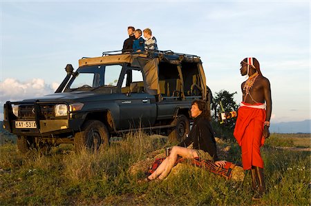 Kenya, Laikipia, Lewa Downs.  A break for a sundowner during a game drive from Wilderness Trails. Stock Photo - Rights-Managed, Code: 862-03731588