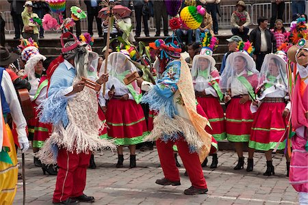 female latin dancers - Peru, Masked dancers for parade on Christmas Day in Cusco s square, Plaza de Armas, celebrating the Andean Baby Jesus, Nino Manuelito. Stock Photo - Rights-Managed, Code: 862-03732087