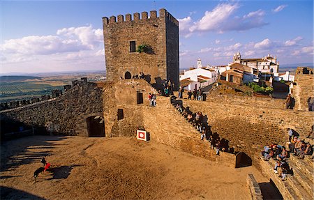 simsearch:862-06825141,k - Portugal, Alentejo, Monsaraz.Bullfighting in the hilltop village of Monsaraz, Alentejo.Monsaraz has been inhabited since prehistoric times as the Celts, Romans, Visigoths and Moors each took full advantage of the hill's defensive potential. Stock Photo - Rights-Managed, Code: 862-03820914