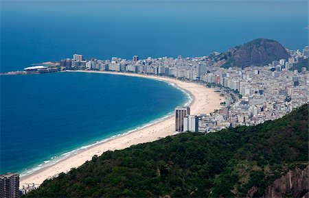 rio de janeiro pao de acucar - The famous Capacabana Beach in Rio de Janeiro seen from the Sugarloaf Mountain. Brazil Stock Photo - Rights-Managed, Code: 862-03887403