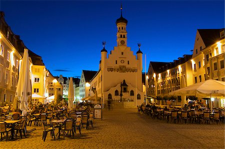 european cafe bar - Townhall in Kempten, Allgaeu, Bavaria, Germany Stock Photo - Rights-Managed, Code: 862-03888141