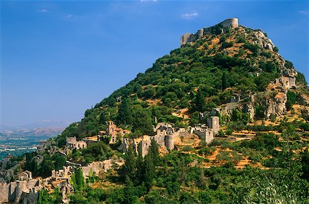 Greece, Peloponnese, Laconia, Mystras (aka Mystra). One-time capital of the Despotate of Morea, a province of the Byzantine empire, citadel-topped Mystras remains one of Greece's most evocative ruined cities. Stock Photo - Rights-Managed, Code: 862-03888304