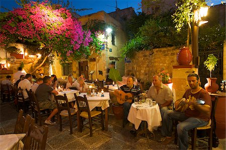european cafe bar - Taverns in the Old Town of Chania, Crete, Greece Stock Photo - Rights-Managed, Code: 862-03888378
