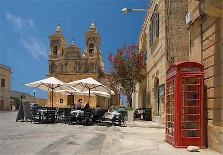 european cafe bar - Cathedral of San Lawrenz, Gozo, Malta Stock Photo - Rights-Managed, Code: 862-03888864