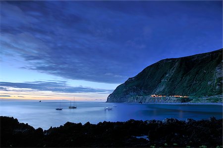 simsearch:862-03889152,k - The little village of Faja Grande at night. The westernmost location in Europe. Flores, Azores islands, Portugal Stock Photo - Rights-Managed, Code: 862-03889286