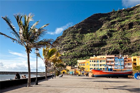 Promenade, Puerto Tazacorte, La Palma, Canary Islands, Spain Foto de stock - Con derechos protegidos, Código: 862-03889704