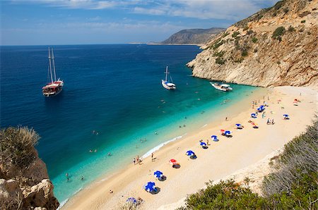 scenic sailboat - Kaputas beach near Kalkan, Aegean, Turquoise Coast, Turkey Stock Photo - Rights-Managed, Code: 862-03890013